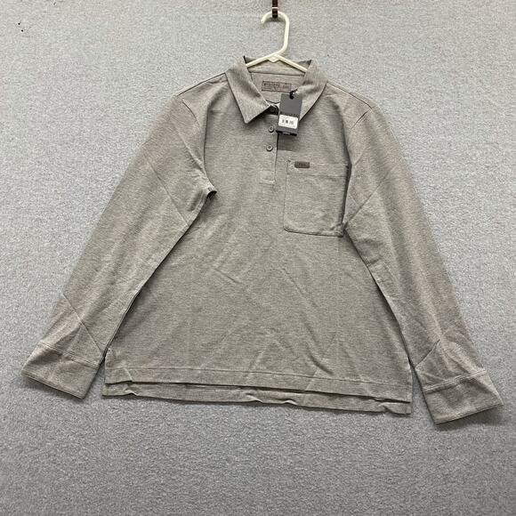 Figs Tops - FIGS PRO Women’s XL Long Sleeve Scrub Polo Gray Technical Pique Pima Cotton NWT